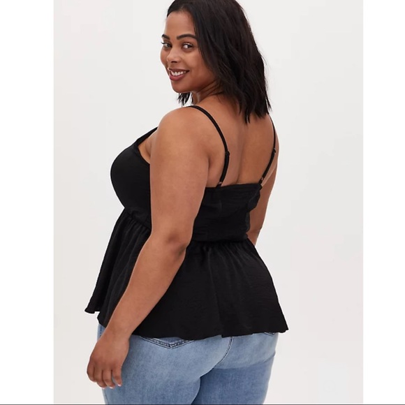 NWT TORRID Textured Satin Peplum Cami - Picture 3 of 9